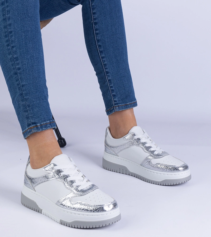 Gemre Adidași argintii cu talpă groasă Undina