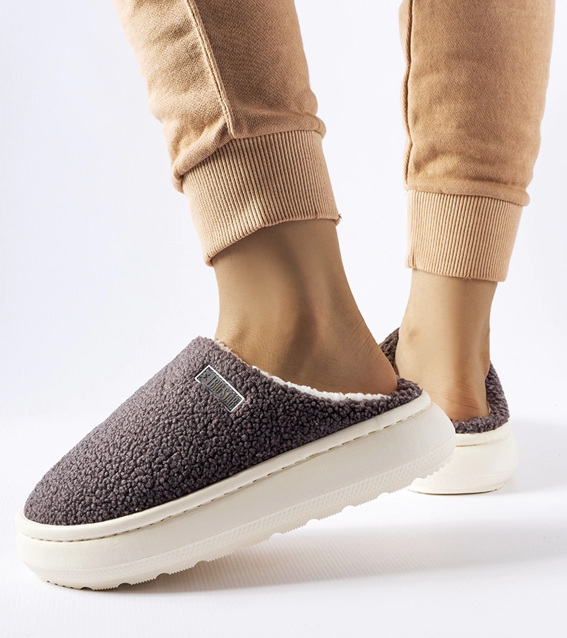 Papuci de casă gri călduroși de iarnă Big Star