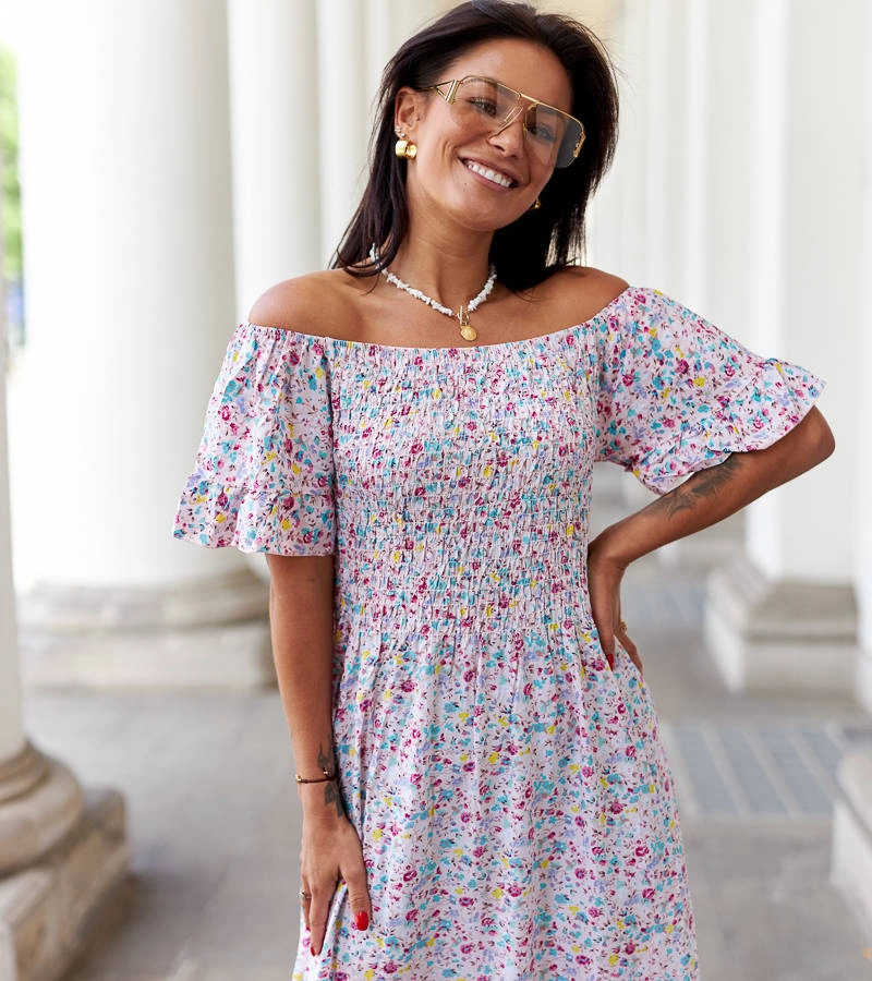 Gemre Rochie maxi cu flori roz de Calabrese