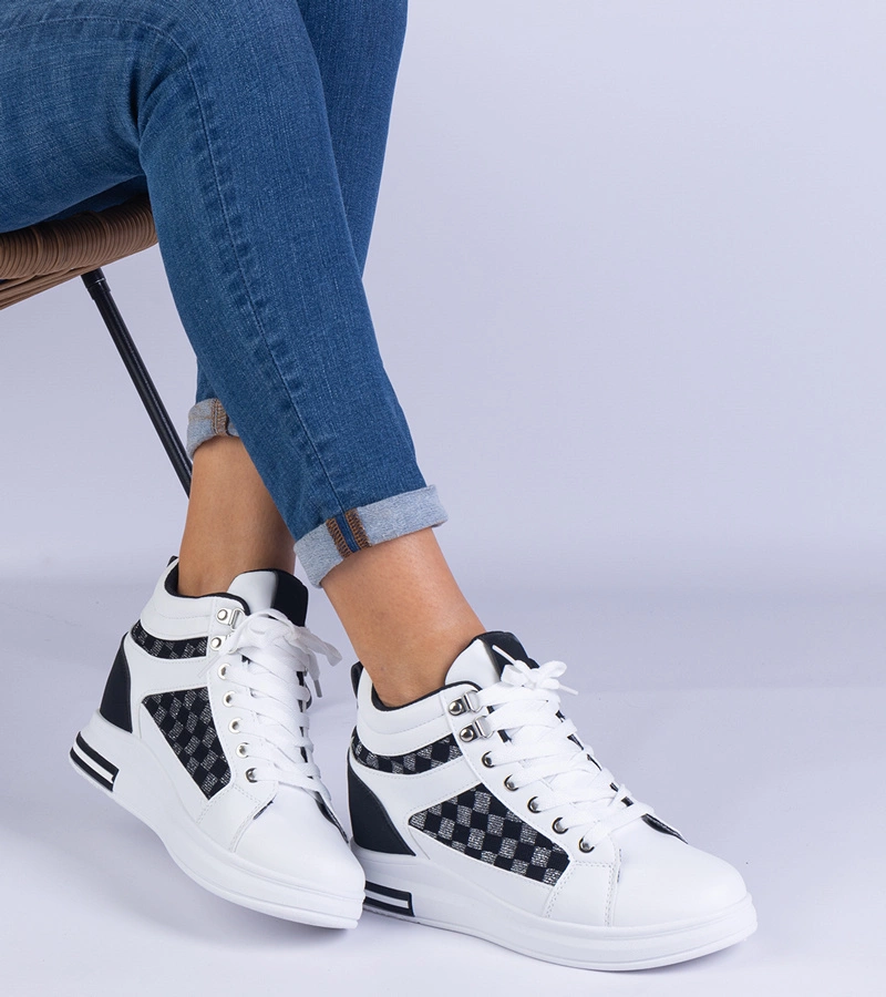 Gemre Adidași sport albi pentru femei cu platformă ascunsă Violinso