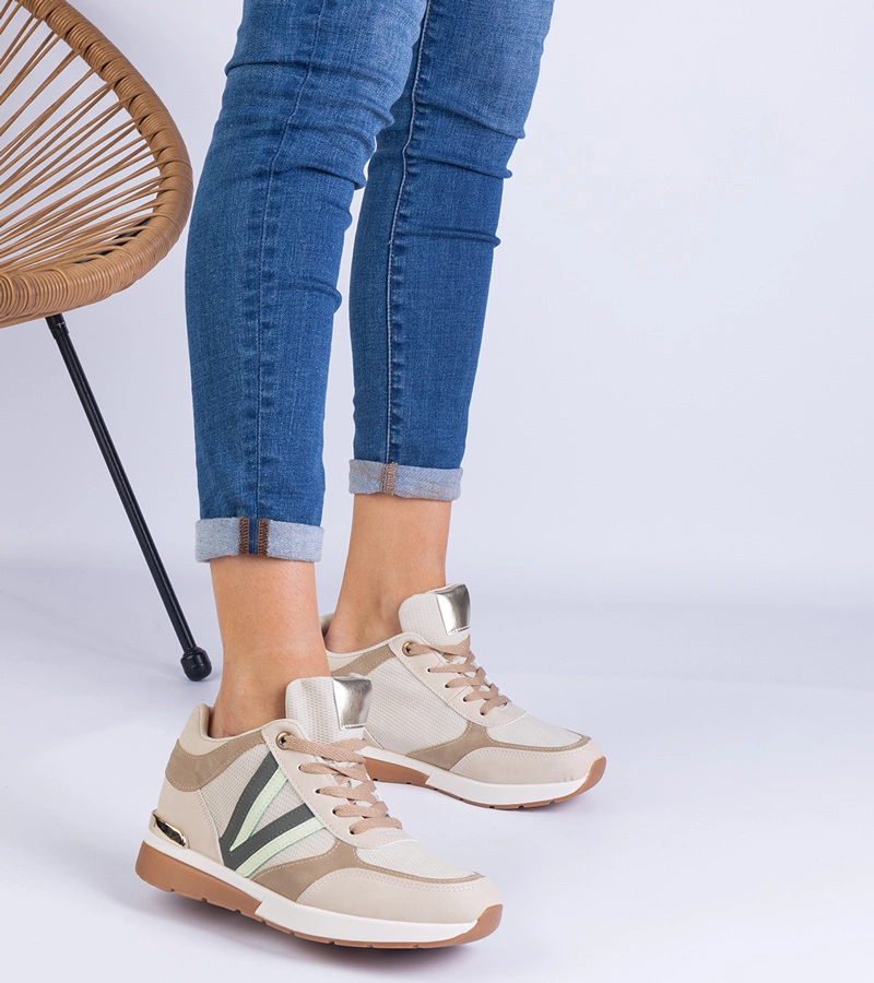 Gemre Adidași bej pentru femei cu platformă ascunsă Ninella