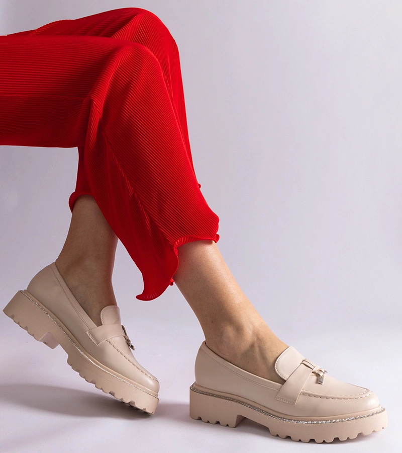 Gemre Mocasini bej din piele ecologică Henley