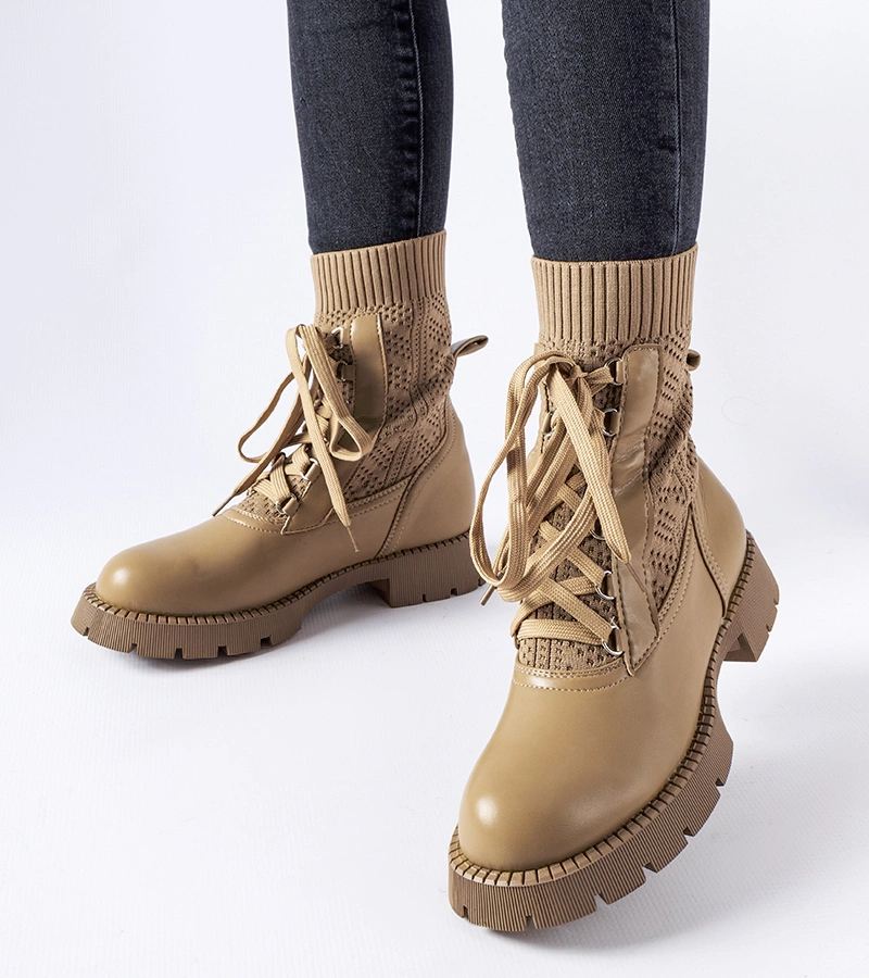 Gemre Beige lace sock boots Portico