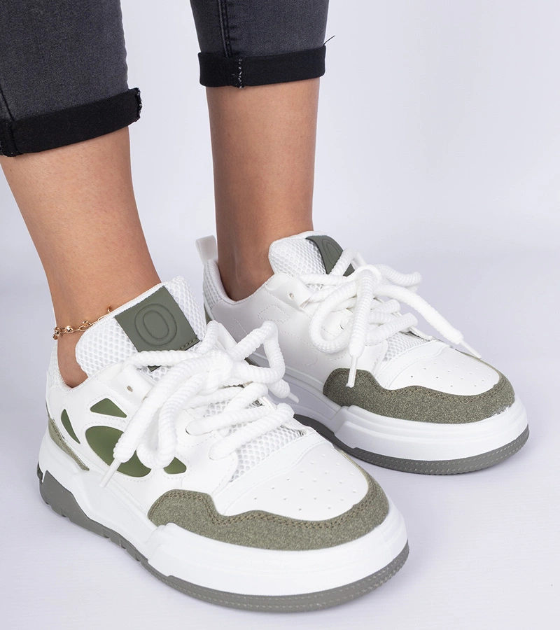 Gemre Adidași verzi pentru femei cu șireturi masive Alpacco