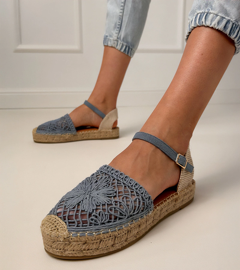 Gemre Blue Santos openwork espadrille sandals