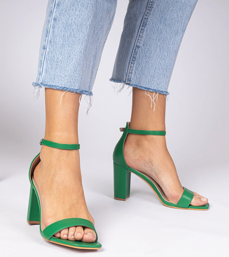 Gemre Sandale verzi cu toc înalt Kasedi