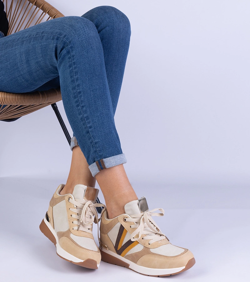 Gemre Adidași maro de damă cu platformă ascunsă Ninella