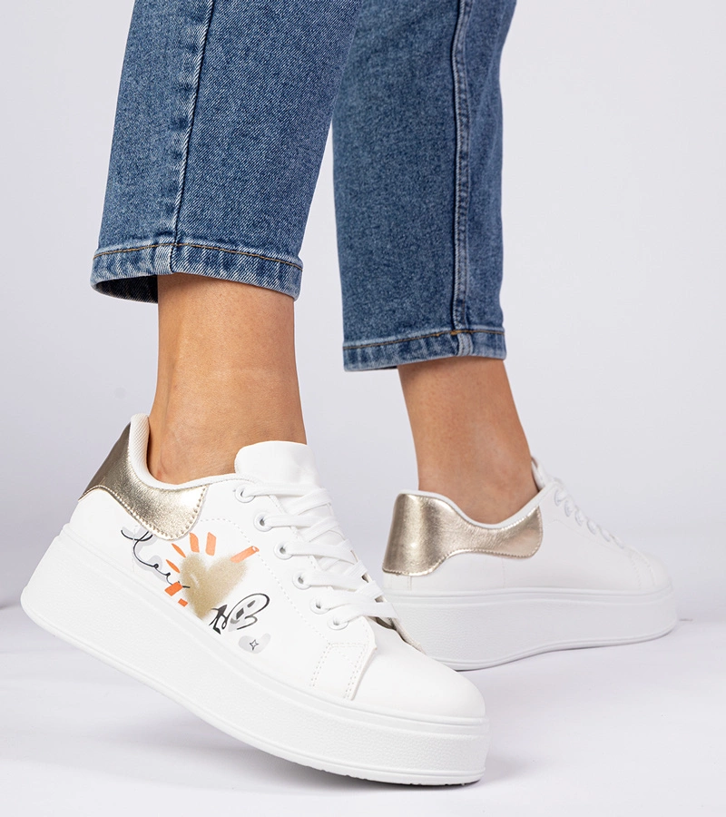 Gemre Adidași sport albi-aurii pentru femei Zelinda