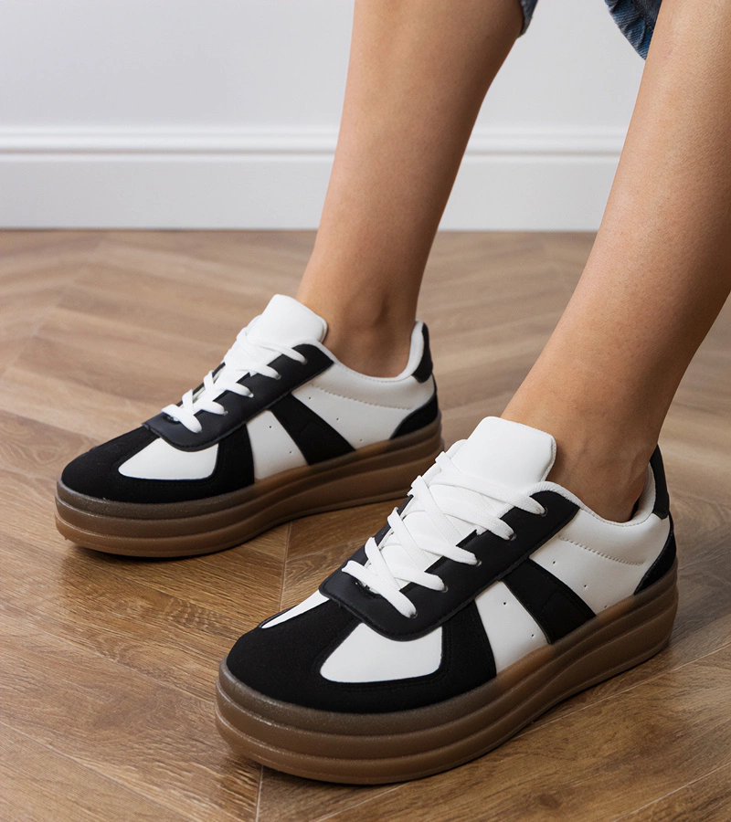 marka niezdefiniowana Adidași negri de damă pe platformă Serila