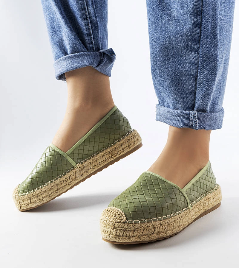 Gemre Green espadrilles decorated with embossing Geoffrey