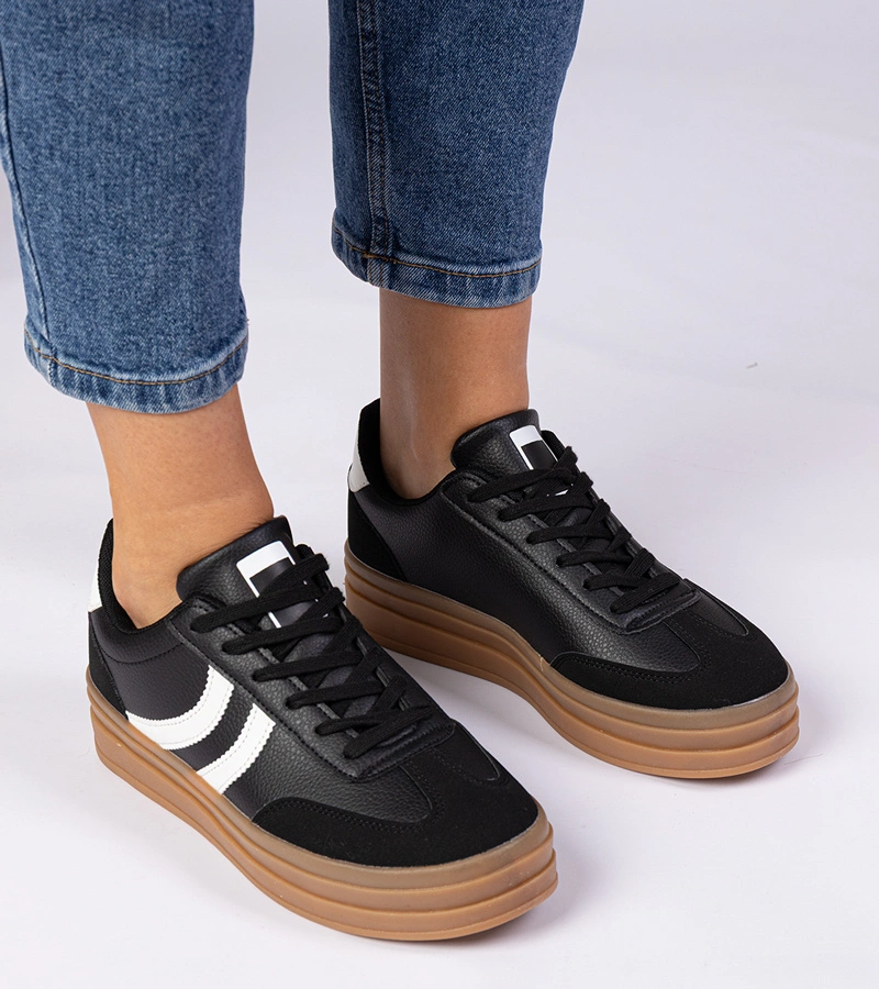 Gemre Adidași negri de damă pe platformă Melly