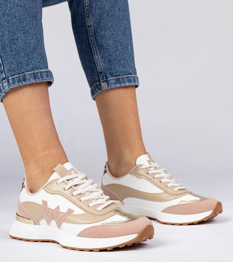 Gemre Adidași damă alb-roze cu detalii leopard Kalasa