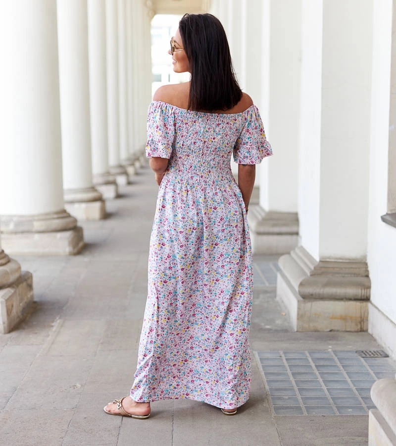 Gemre Rochie maxi cu flori roz de Calabrese