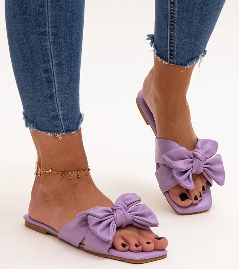 Gemre Papuci mov cu fundiță decorativă Uwansa