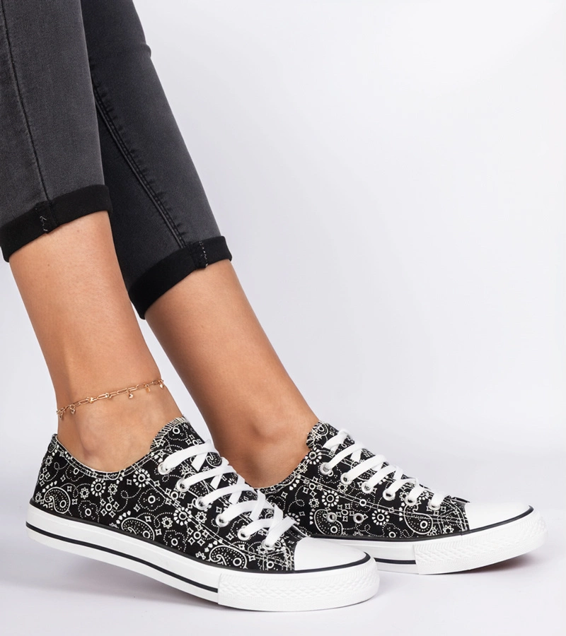 Gemre Tenisi negri de damă din material în stil aztec Kalusa