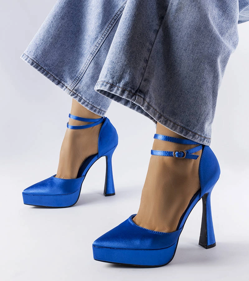 Gemre Blue high block heel pumps Dallas