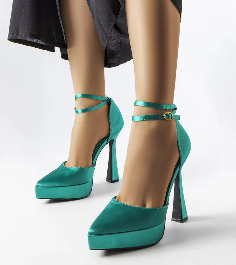 Gemre Green high block heel pumps Dallas
