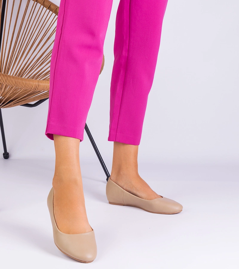 Gemre Balerini bej pe pană ascunsă din piele ecologică Savelia