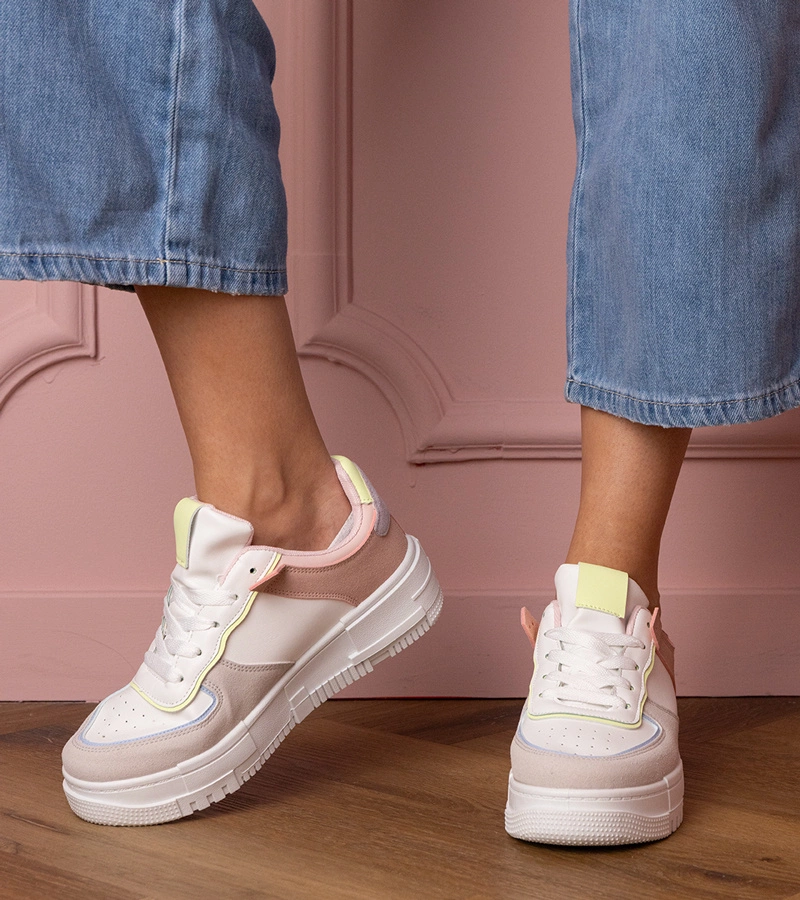 Gemre White-grey platform sports sneakers Fiones