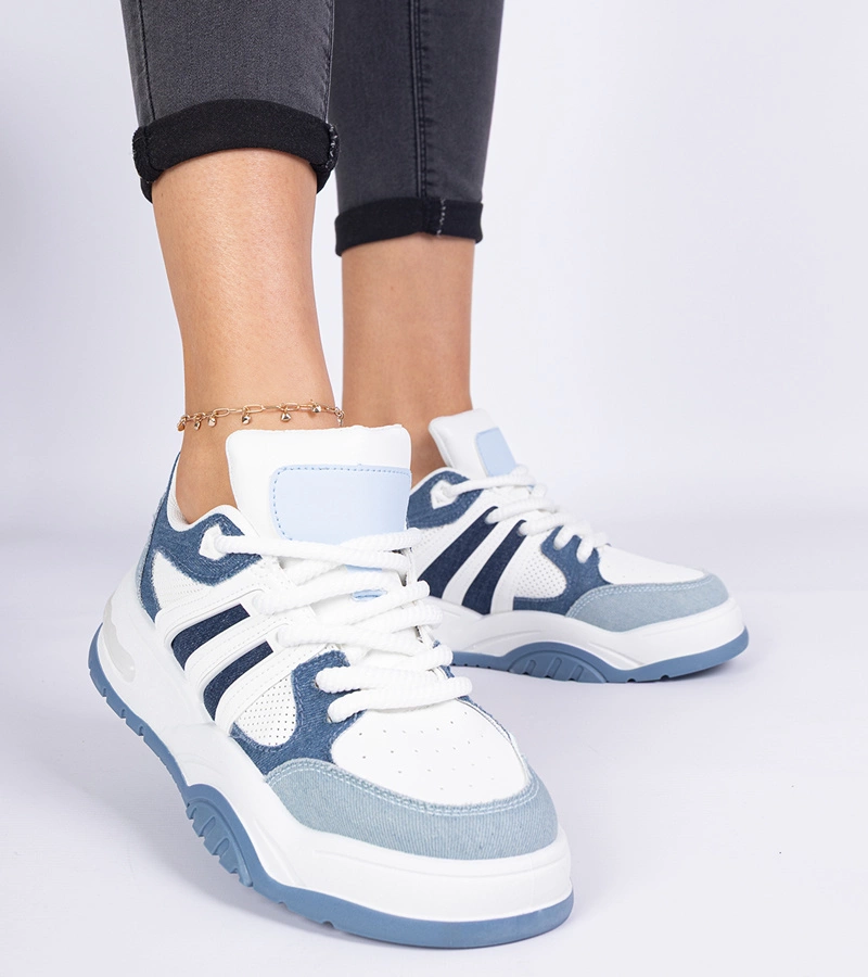 Gemre Sneakers pentru femei albastre cu șireturi masive Bartella