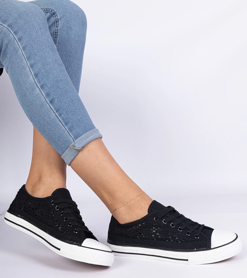 Gemre Pantofi sport negri de damă perforați Saha