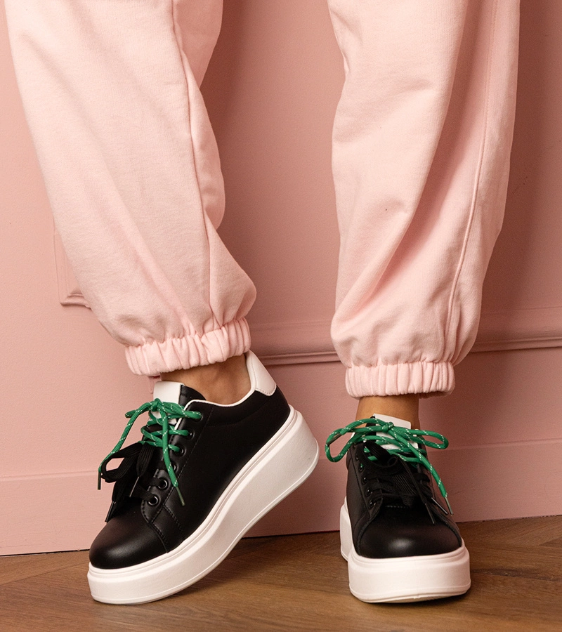 Gemre Adidași sport negri pe platformă Kler