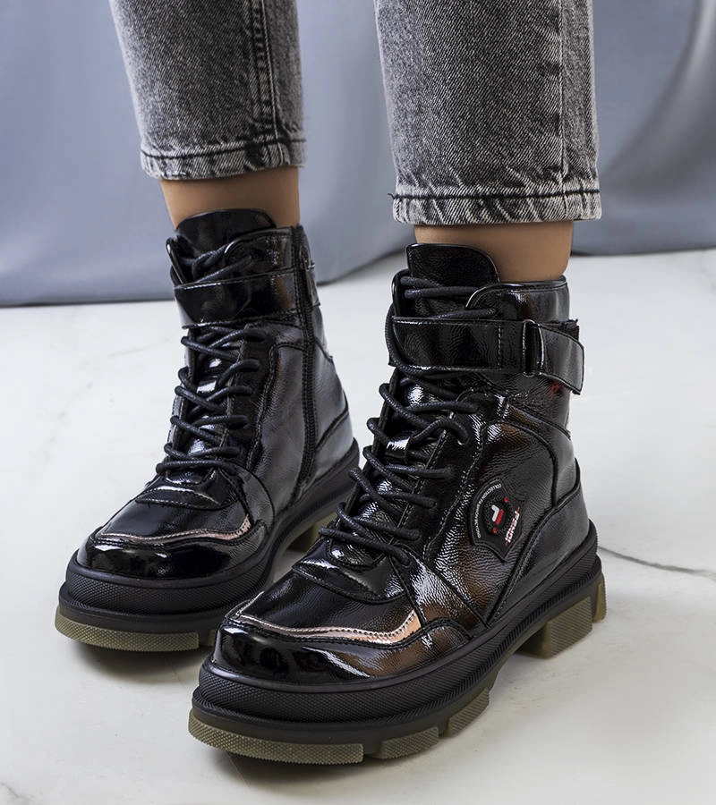 Gemre Black patent ankle boots Salent