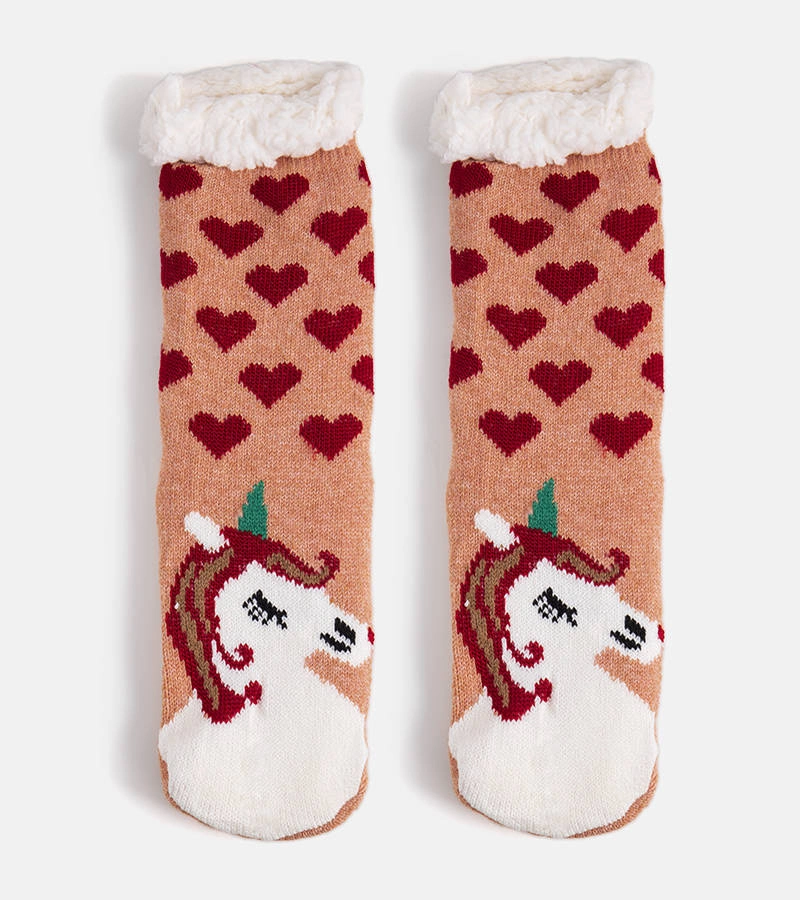 Gemre Beige socks with shearling Lotis