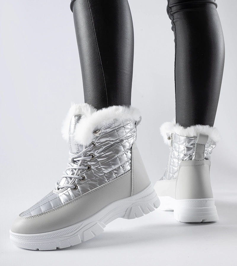 Gemre Silver insulated platform snow boots Dwayn