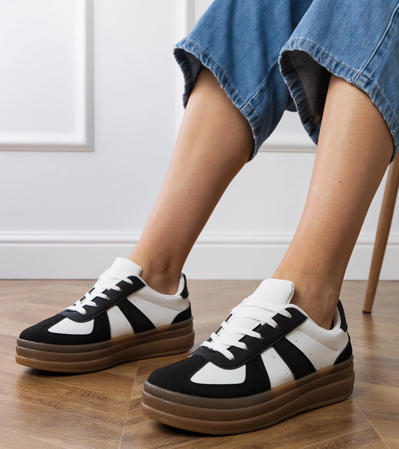 marka niezdefiniowana Adidași negri de damă pe platformă Serila