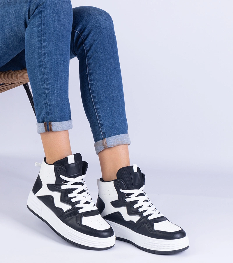 Gemre Pantofi sport alb-negru pentru femei Shadolina