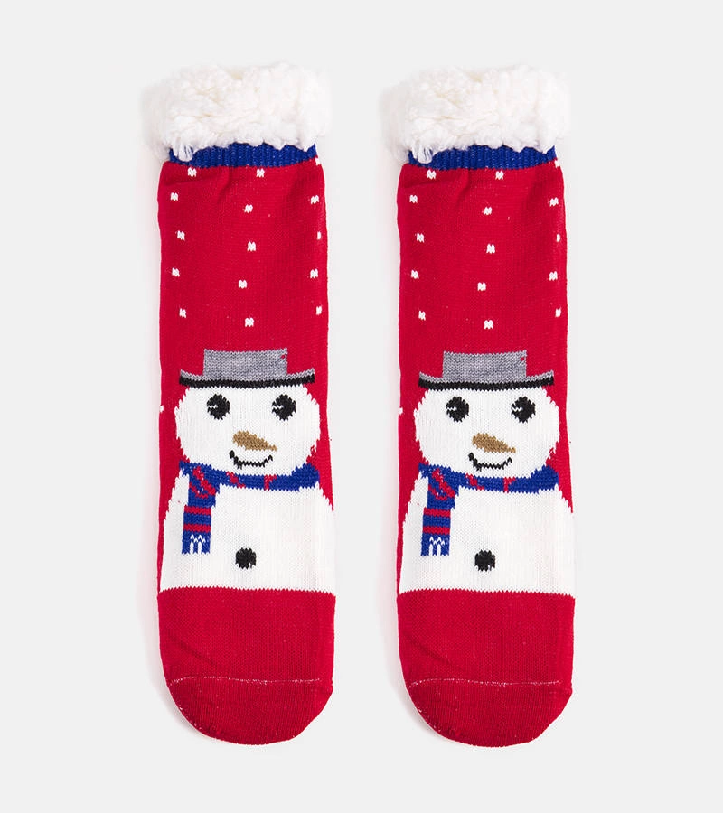 Gemre Red insulated socks with Snowman Challi