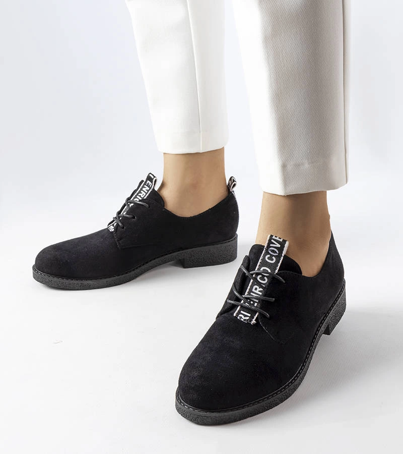 Gemre Black eco-suede Oxford shoes Sunderland