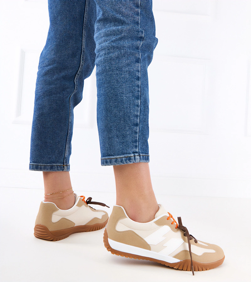 Gemre Adidași bej cu șireturi colorate Bekki