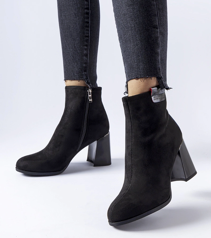 Gemre Botine negre elegante cu toc Serbadone