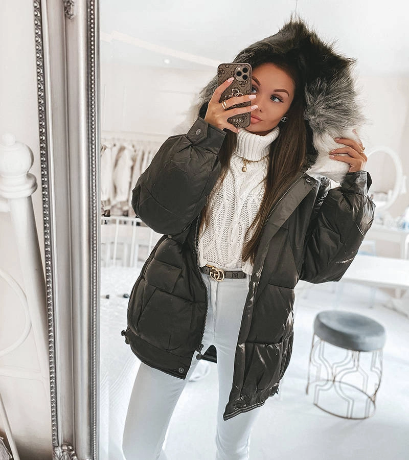 Gemre Jachetă verde Joaquin cu croială largă