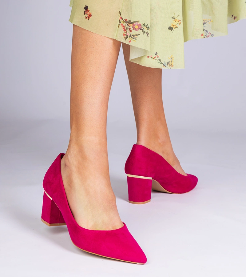 Gemre Pantofi roz Wallos pentru femei din piele ecologică întoarsă