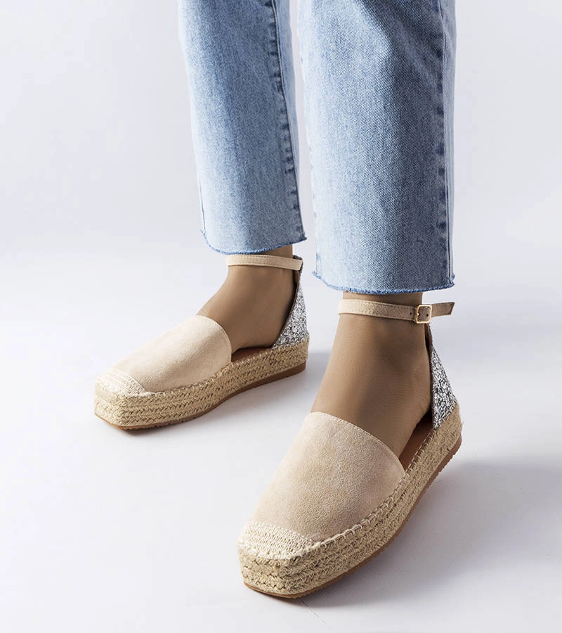 Gemre Beige espadrilles with a glitter insert Myasia