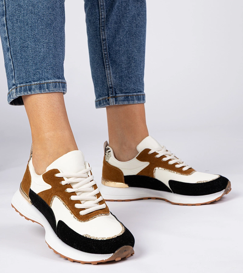 Gemre Adidași damă alb-negru cu sclipici Elizar