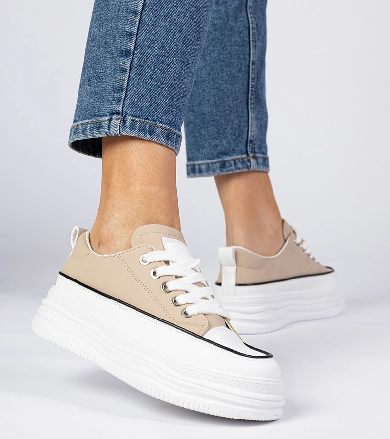 Gemre Adidași bej pentru femei cu talpă înaltă Selina