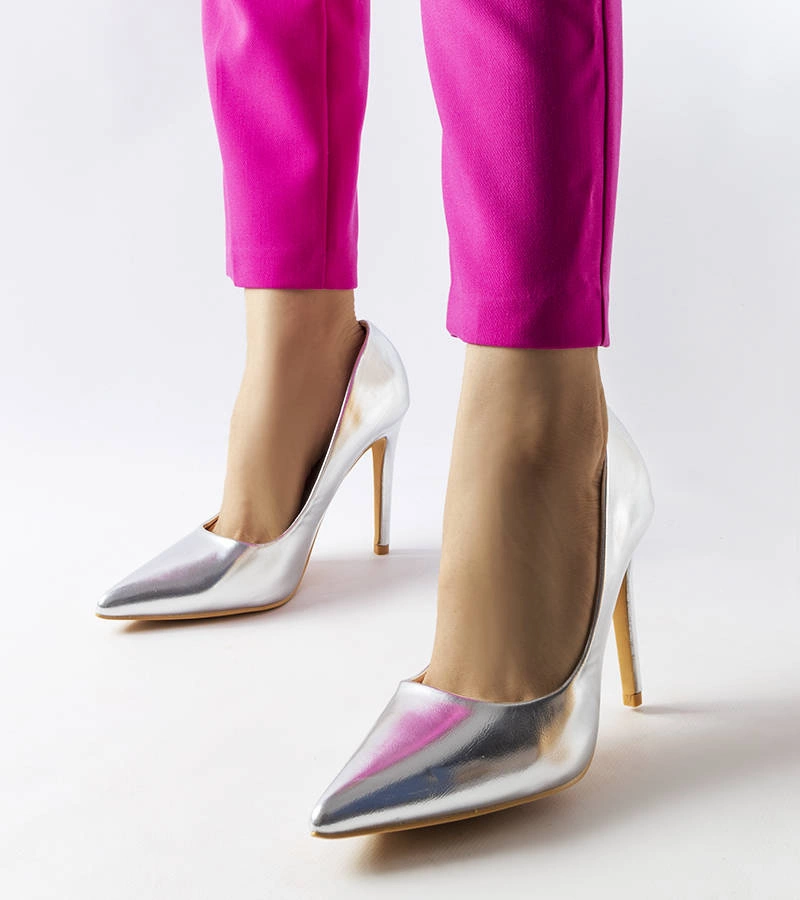 Gemre Silver metallic stilettos Cabell