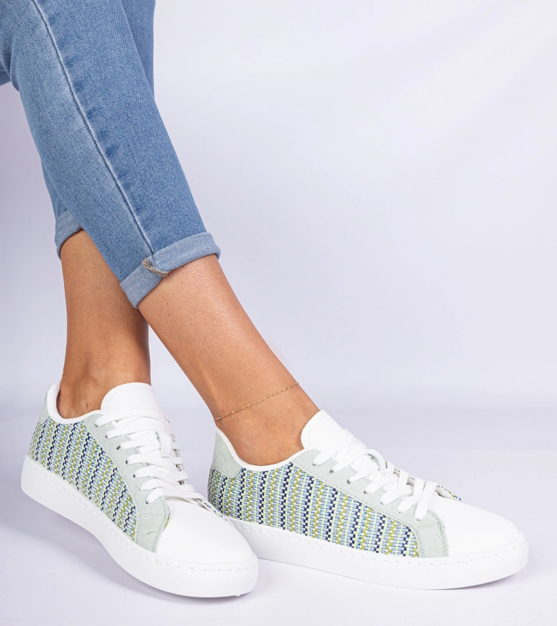 Gemre Adidași verzi de damă din material Bellisio