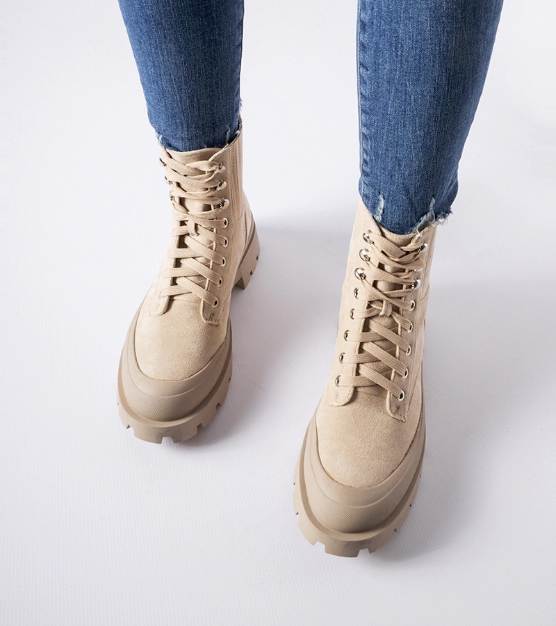 Gemre Botine bej din eko-suede Orson