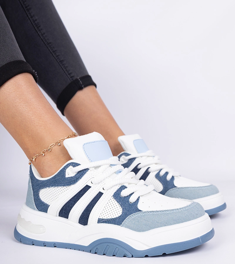 Gemre Sneakers pentru femei albastre cu șireturi masive Bartella