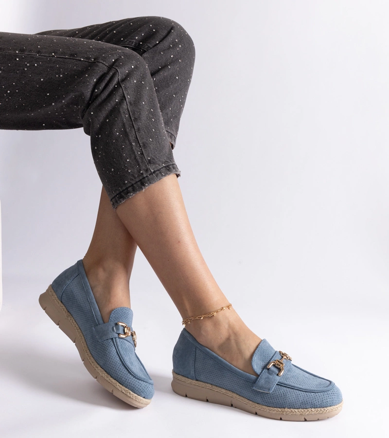 Gemre Sandoval women's blue eco-suede moccasins
