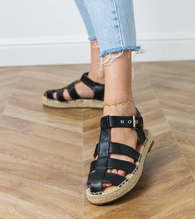 Gemre Sandale negre espadrile închise Kleona