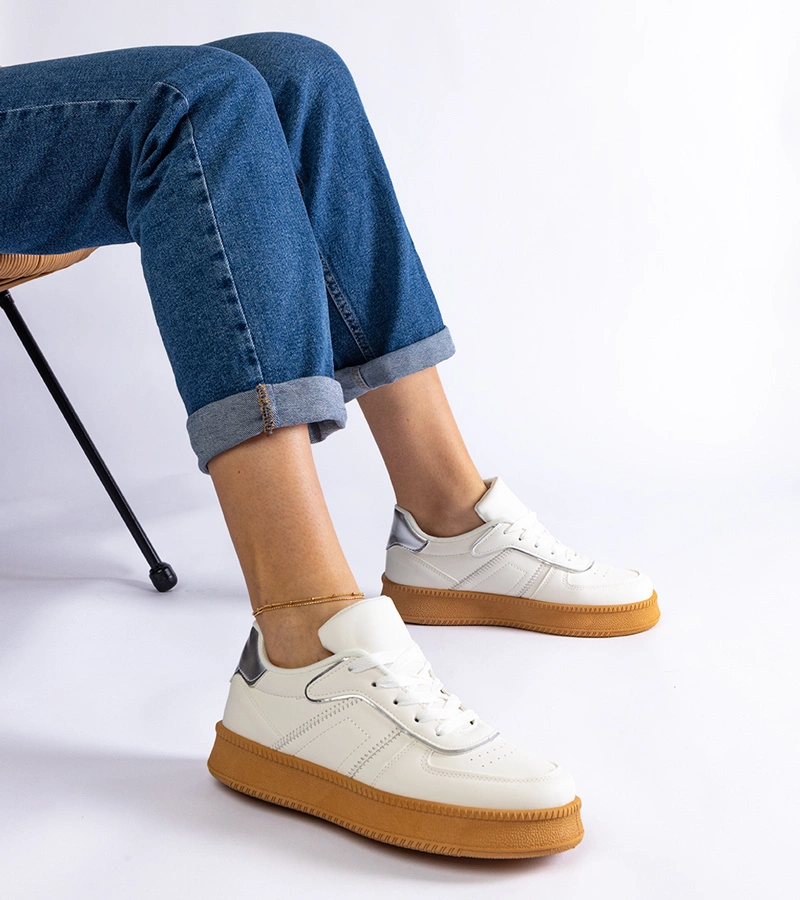 Gemre White lace-up platform sneakers Felicita