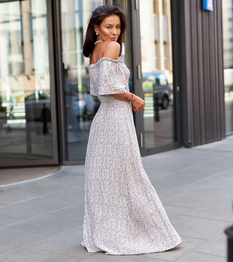 Gemre Rochie maxi cu flori mov de Ilario