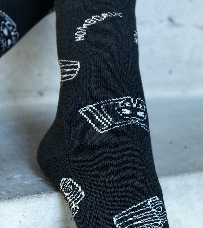 Gemre Black and White Warm Socks Sella
