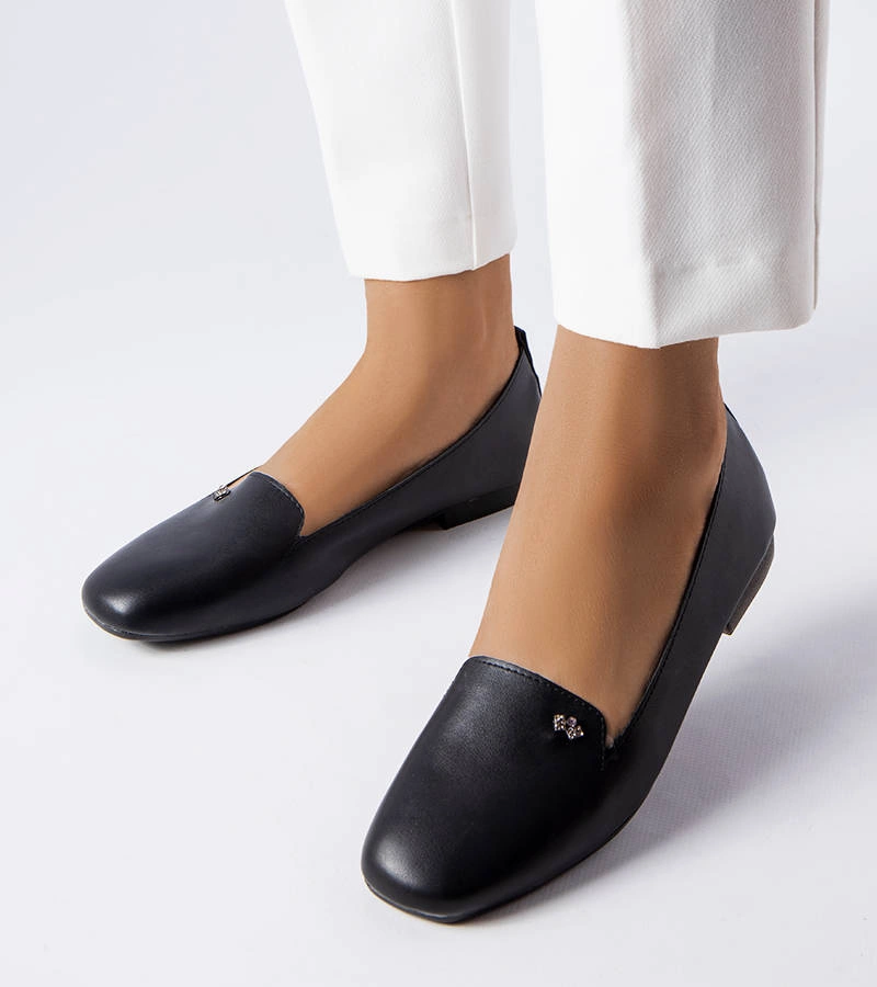 Gemre Black square-toe ballet flats Noël
